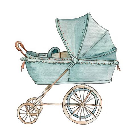 Stroller Illustration, Baby Cradle, Free Design Resources, Baby Cards, Stroller, Baby Strollers, Free Design, Nursery