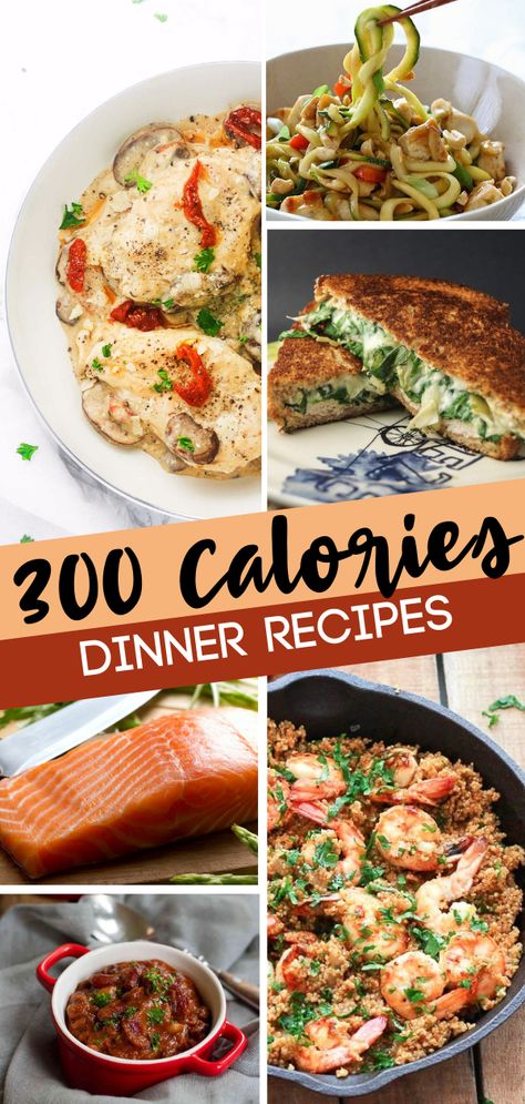 Low calorie dinners for you and your family! These 300 calorie or less dinners are proof that delicious can come in light packages.They are the perfect low calorie meals that fill you up. Start making your own low calories meal plan with these easy awesome recipes! Calories Meal Plan, 300 Calorie Dinner, Healthy Low Calorie Dinner, Low Cal Dinner, Low Calorie Meals, Low Calorie Recipes Dinner, 300 Calorie Meals, 400 Calorie Meals, Healthy Low Calorie Meals