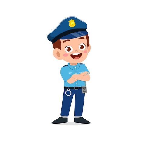 Vector happy cute little kid boy wearing... | Premium Vector #Freepik #vector #police-man #police-officer #policeman #police-uniform Jolly Phonics Activities, Man Clipart, Baby Shower Background, Boy And Girl Cartoon, Kid Boy, Police Uniforms, Logo Vintage, Kids Clipart, Angel Pictures