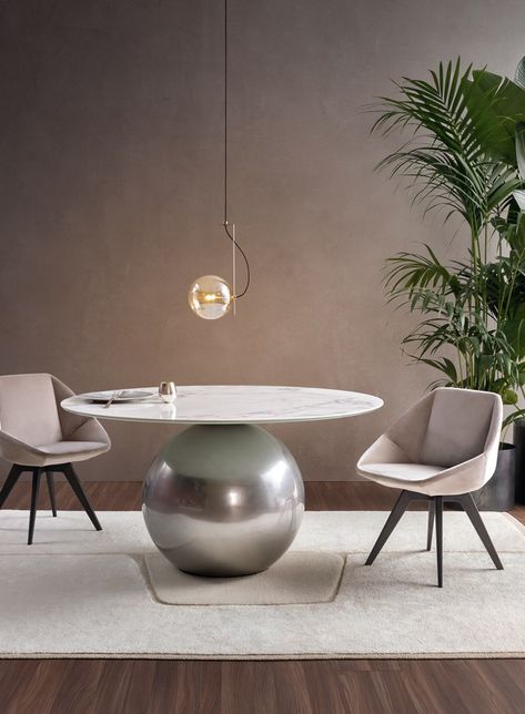 Metal Pendant Lamps, Italian Table, Suspension Lamp, Stylish Furniture, Colour Schemes, Round Table, Round Dining, Round Dining Table, Furniture Collection