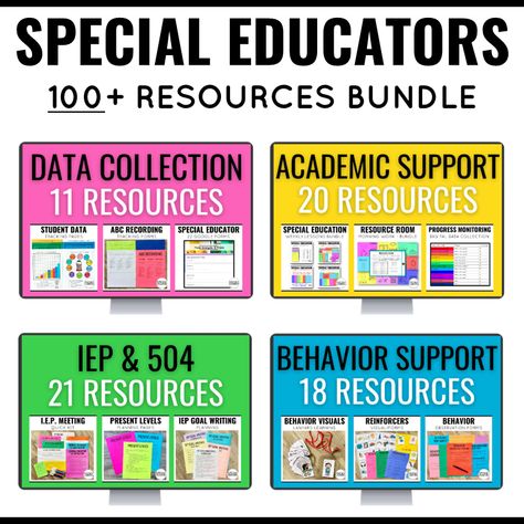 Special education paperwork is a huge burden that takes time away from teaching. Get organized with simple systems from Special Educators Resource Room - an one-stop resource for busy teachers! Positive Behavior Chart, Iep Meeting Checklist, Iep Organization, Student Data Tracking, Special Education Lesson Plans, Iep Meetings, Sped Classroom, Token Board, Folder Organization