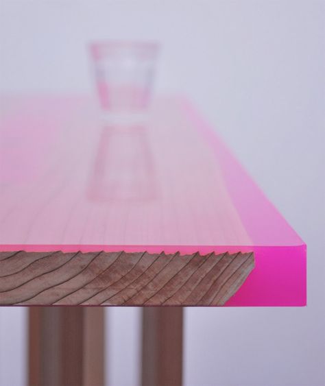 Jo Nagasaka Flat Table Peeled Jo Nagasaka, Colored Epoxy, Yellow Table, Low Table, Resin Furniture, Architecture Office, Low Tables, Furniture Details, Resin Table