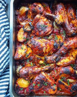 Meliz Cooks, Chicken Tray Bake Recipes, Turkish Chicken, Chicken Potato Bake, Chicken Tray Bake, Chicken And Potato, Chicken Potato, Chicken And Potatoes, Tray Bake Recipes