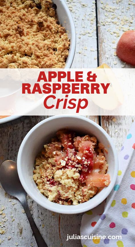 Apple & Raspberry Crisp Fresh Raspberry Desserts, Quinoa Crust, Raspberry Crisp, Strawberry Muffin Recipes, Cherry Crisp, Apple Muffin Recipes, Blackberry Crumble, Raspberry Crumble, Raspberry Desserts