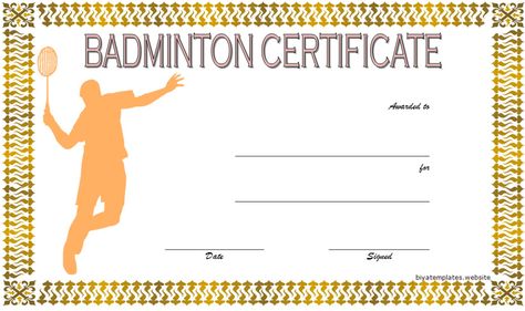 Badminton Certificate Template Free 3 | Certificate Within Badminton for Top Badminton Certificate Template Badminton Certificate, Christmas Gift Certificate Template, Badminton Tournament, Free Printable Certificates, Free Gift Certificate Template, Certificate Of Completion Template, Awards Certificates Template, Printable Certificates, Sports Awards