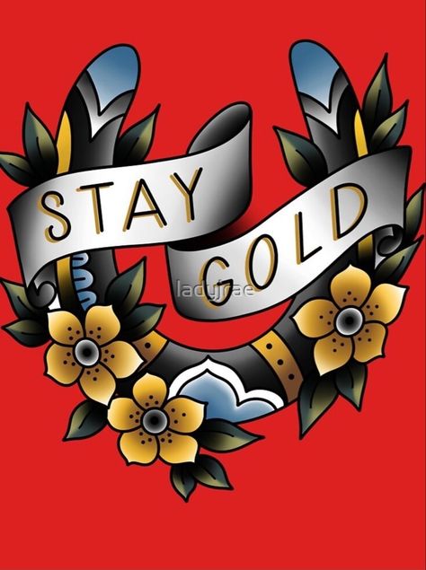 Traditional Tattoo Banner, Tattoo Colourful, Old School Quotes, Traditional Tattoo Stickers, Art Board Ideas, Horseshoe Tattoo, Tattoo Banner, Horse Shoe Tattoo, Stay Gold Ponyboy