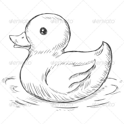 Rubber Duck for Bath Rubber Duck Drawing, Duck Outline, Duck In Water, Duck Tattoos, Duck Illustration, Duck Pictures, Duck Drawing, Cnidaria, Duck Art