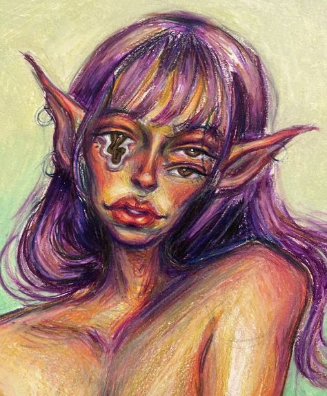 Malena Bozzini Art, Malena Bozzini, Art Asthetics, Goblin Art, Draw Ideas, Color Drawing, Female Face, Watercolor Ideas, Gcse Art