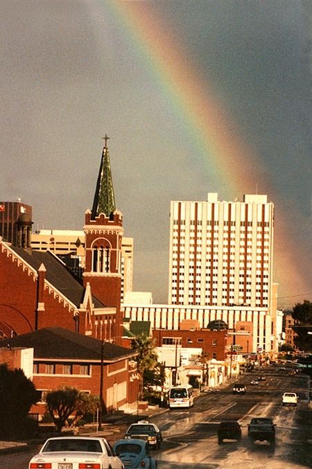 El Paso rainbow over downtown Texas Poster, Roadtrip America, Texas Towns, Sun City, Celebrity Travel, Texas Travel, Road Trip Essentials, San Antonio Texas, Retro Wallpaper