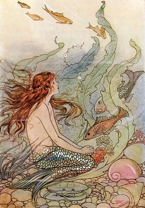 Mermaid Art Nouveau, Mermaid Tile, Mermaid Tattoo Designs, Mermaid Poster, Beach House Wall Art, Mermaid Illustration, Fantasy Mermaid, Mermaid Sticker, Piper Mclean