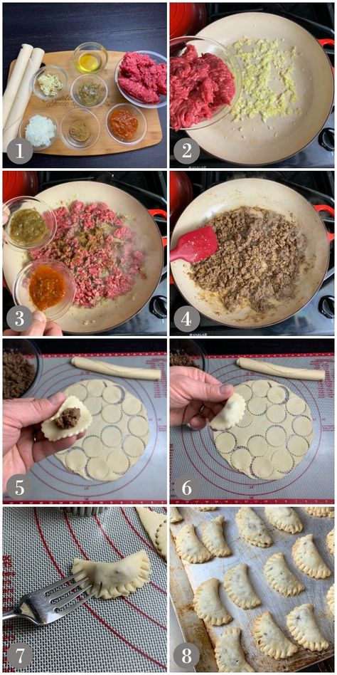 Here is a recipe for a Latin American favorite recipe: mini beef empanadas | ethnicspoon.com #miniempanadas #easyempanadas #latinappetizers Easy Mini Empanadas, Mini Empanadas Appetizers, Savory Turnovers, Latin Appetizers, Mexican Empanadas, Mini Empanadas, Beef Empanadas Recipe, Pie Crust Dough, Beef Empanadas