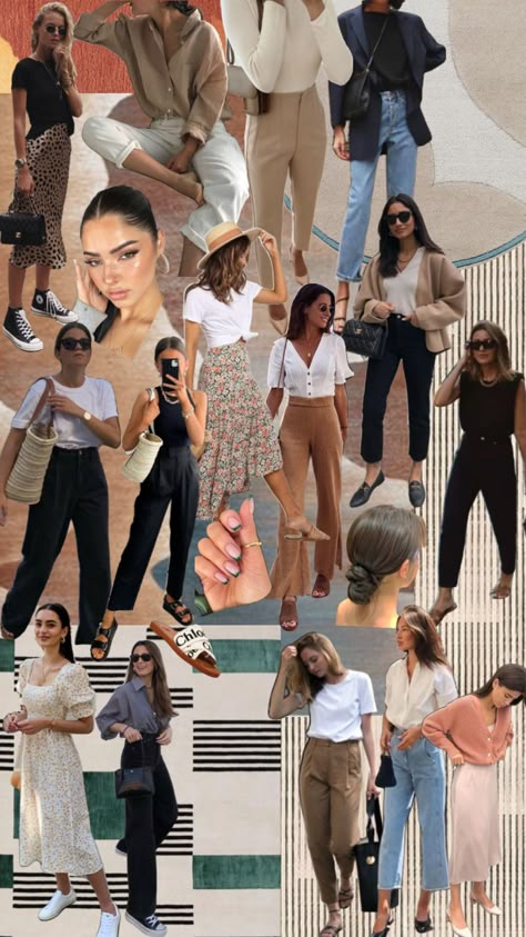 modest end of summer outfits #moodboard #moodboardoutfit #outfitplanner #outfitplan #outfitplanning #outfitidea #outfitinspo #modestfashion #modestoutfits #fashion #fallmoodboard #falloutfits End Summer Outfits, Summer Outfits 2024 Modest, End Of Summer Outfits, Outfits Moodboard, Mom Friendly Outfits, Flowy Fashion, Friendly Outfits, Job Clothes, Outfit Planner