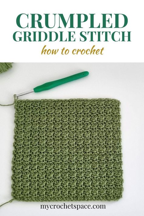 In this quick tutorial you can learn how to crochet the Crumpled Griddle Stitch. It's a beatifully textured crochet stitch, easy to learn and quick to work up. Beginner friendly, easy crochet stitch that can be used to make baby blankets, afghans, throws, scarves, washcloths and more! Crumpled Griddle Stitch, Griddle Stitch Crochet Blanket, Beginner Crochet Stitches Easy, Crochet Griddle Stitch, Crochet Relief Stitch, Textured Stitches Crochet, Crochet Easy Stitch, Crumpled Griddle Stitch Crochet, Simple Pretty Crochet Stitches