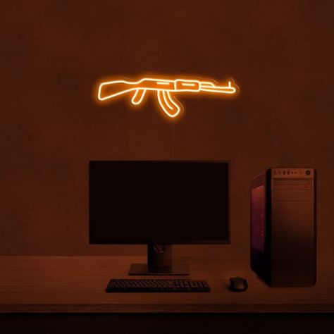 In stock. Going soon. AK47 Gun Neon Sign|Automatic Rifle|AK-47 Rifle|Military Decor|War Decor|Weapon Decor|Home Decor|Wall Decor|Light Decor|Party Decor|Gifts only at ₺3700.0.. 
#LightDecor #MilitaryDecor #ArmyDecor #WeaponDecor #WarDecor #WallDecor #MachineGun #PartyDecor #NeonSign #BirthdayDecor Army Decor, Neon Beach, Military Decor, Custom Neon Lights, Wall Decor Lights, Light Decor, Neon Glow, Military Gifts, Custom Neon Signs