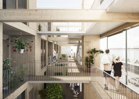 Social Housing Architecture, Co Housing, Collective Housing, Urban Housing, Viborg, Student House, Social Housing, Architecture Rendering, Interior Modern