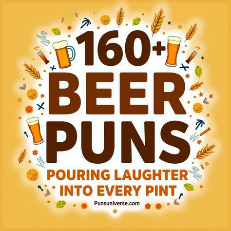 Get ready to hop into a world of hilarity with "160+ Beer Puns: Pouring Laughter Into Every Pint!" 🍻 From brew-tiful one-liners to ale-tastic chuckles, these puns will leave you in stiches. Perfect for sharing at your next beer bash or just to lighten up your drafty day! #puns #BeerLovers #CraftBeer #FunnyPuns #LaughterIsTheBestMedicine 

Suds up for a punny good time! Beer Jokes Humour, Beer Puns Funny, Beer Drinking Quotes, Drinking Puns, Shark Puns, Beer Jokes, Beer Puns, Wine Puns, Music Puns