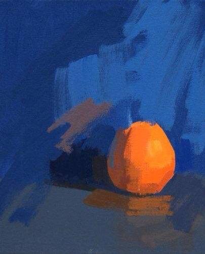 Painting Orange, Contrasting Colours, Life Paintings, Fruit Painting, 수채화 그림, Colour Inspiration, Daily Painting, Painting Still Life, Still Life Art