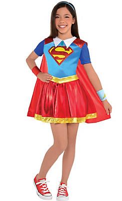 Girls Supergirl Dress Costume - DC Super Hero Girls Girl Superhero Costumes, Supergirl Outfit, Party City Costumes, Supergirl Costume, Superhero Costumes, Batgirl Costume, Supergirl Dc, Dc Super Hero Girls, Super Girl