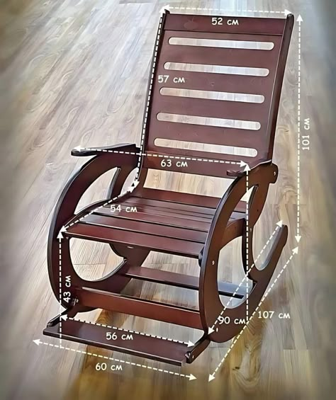 Small Wood Projects Awesome Ideas, Fabrikasi Logam, Small Wood Projects Diy, Rocking Chair Makeover, Woodworking Beginner, Diy Rocking Chair, Diy Projects Wood, Rocking Chair Plans, Wooden Rocking Chair