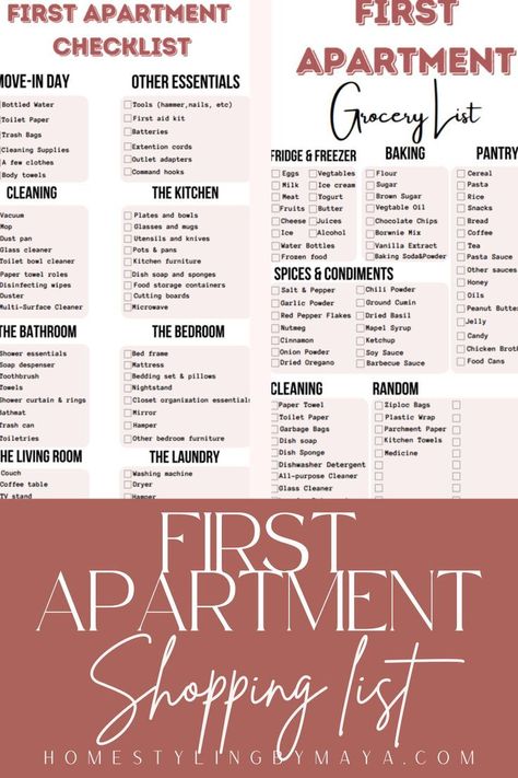 The best first apartment checklist Artofit First Time Living On Your Own List, First Apartment Must Haves List, First Apartment Shopping List, First Night Apartment Essentials, Household Necessities List, First Time Home Owner Essentials, First Apartment Cleaning, Apartment Cleaning Supplies, First Time Apartment Checklist