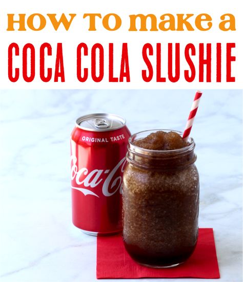 How To Make A Slushy, Pepsi Slushie Recipe, How To Make A Slushie, Diy Slurpee, Frozen Coke, Home Made Slushies, Homemade Slurpee, Frozen Coke Slush, How To Make Coke Slushies