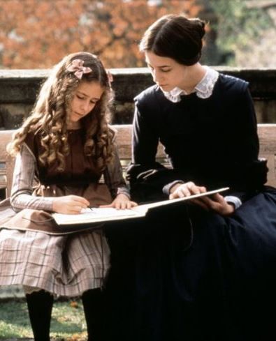 Daughter of the house with her governess. Jane Eyre 1996, Jane Eyre Movie, Edward Rochester, Anne Bronte, Charlotte Brontë, Bronte Sisters, Charlotte Gainsbourg, Charlotte Bronte, Lily Pond