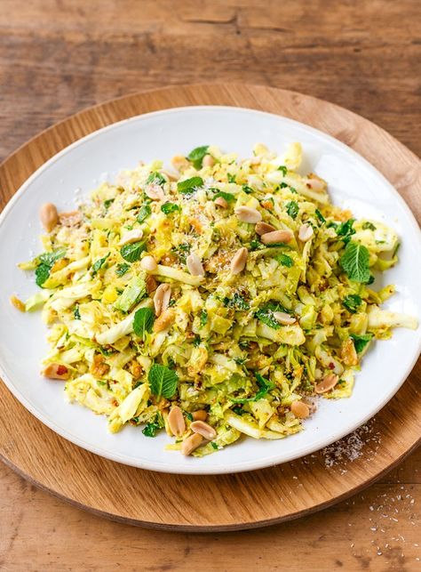 Our take on a South Indian Cabbage Salad is made using peanuts, spices and coriander. Salad Recipes Indian, Indian Cabbage, Salad Indian, Dish Magazine, Indian Salad, Cabbage Salad Recipe, Indian Salads, Raw Cabbage, Cabbage Salad Recipes