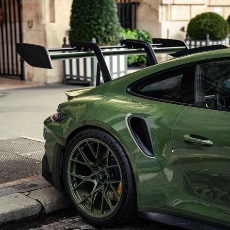 992 GT3RS in PTS Olive Green 🫒🏁 Porsche 992 Gt3 Rs, Santa Fe Car, Affordable Suv, 992 Gt3 Rs, 992 Gt3, Porsche 992, Suv Models, Srt Hellcat, Porsche Gt3