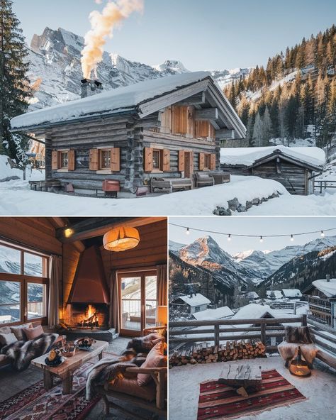 Escape to the heart of the Swiss Alps! 🏔️🏡 This rustic log cabin offers cozy fires, stunning mountain views, and pure alpine serenity. 🌲❄️ A dreamy winter retreat awaits! #SwissAlps #LogCabinDreams #WinterEscape #RusticRetreat #AlpineLiving #CozyVibes #MountainMagic #SnowyParadise Swiss Cabin, Alpine Cottage, Alpine Cabin, Alpine House, Rustic Log Cabin, Winter Retreat, Ski House, Rustic Retreat, French Alps