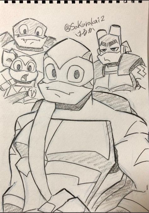 How To Draw In The Rottmnt Style, Tmnt 2012 Art Style, Tmnt Reference Sheet, Rottmnt Donnie Sketch, Rottmnt Poster, Tmnt Doodles, Rottmnt Sketches, Rottmnt Leo And Donnie, Tmnt Sketch