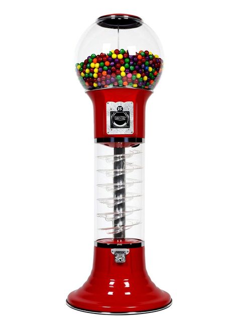 Gumball Machine for Kids RED Vending Machine 4'10" $0.25 Tall Spiral Candy Machine with Dispenser for Gumballs Bubble Gums Bouncy Balls Capsules Bubble Gum Machine, Old Candy, Freebies By Mail, Girls Party Favors, Store Design Boutique, Kids Bubbles, Advent Calendars For Kids, Bouncy Balls, Diy Clothes And Shoes