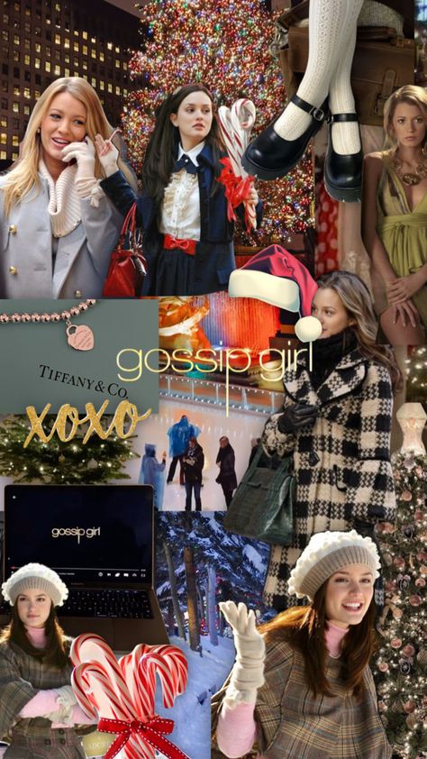 Blair Waldorf Christmas, Gossip Girl Winter, Gossip Girl Christmas Aesthetic, Xoxo Gossip Girl Wallpaper, Gossip Girl Christmas, Gossip Girl Aesthetic Wallpaper, Gossip Girl Wallpaper, Oc California, Blair And Serena