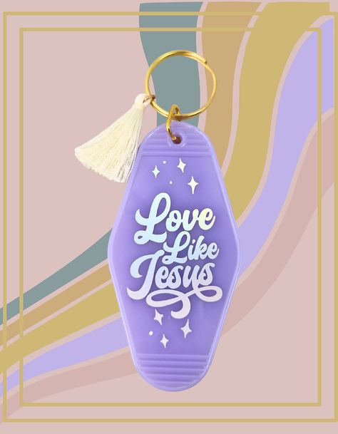 Vintage-inspired Christian keychain with a retro motel design, a charming accessory to carry your keys with a touch of faith Christian Motel Keychain, Cricut Motel Keychain Ideas, Christian Keychains, River Quotes, Cricut Air 2, Cricut Projects Easy, Chain Ideas, Fruit Platter Designs, Christian Accessories