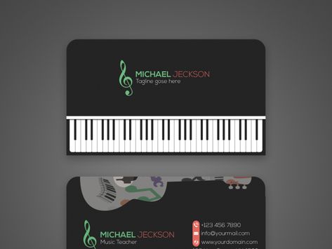 Music Business card by Originative Salim Music Visiting Card, Music Business Cards Design, Cosquin Rock, Blue Business Card Design, Musician Business Card, Piano Card, Music Business Cards, Medical Business Card, Blue Business Card