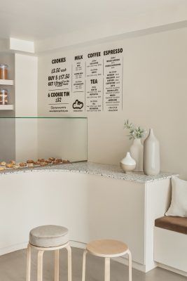 Scandinavian Coffee Shop, Serving Counter, Korean Cafe, Small Bakery, Coffee Shop Interior Design, Velvet Bench, Cafe Shop Design, Coffee Shop Aesthetic, Coffee Shops Interior