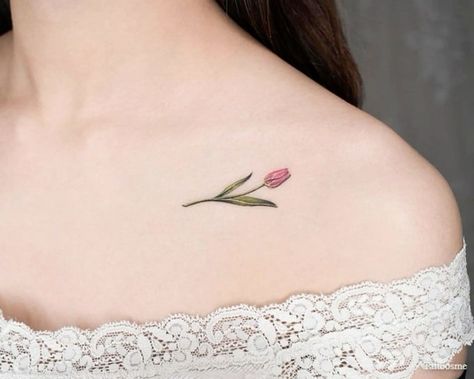 Pink Tulip Tattoo, Tulips Tattoo, Tulip Tattoo, Vintage Tattoo, Pink Tulips, Simple Tattoos, Small Tattoos, Tattoos For Women, Over The Years