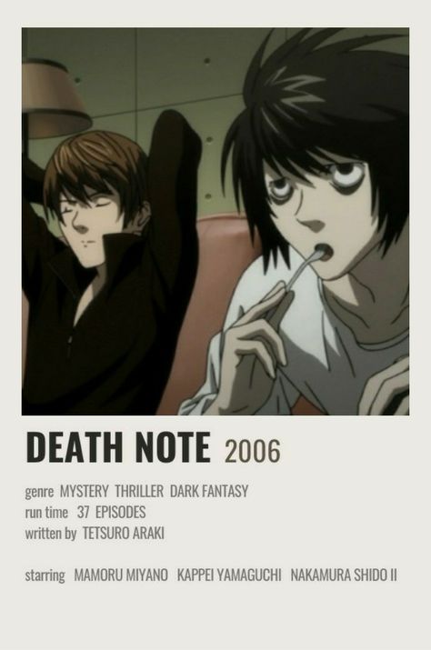 Minimalist Anime, Deat Note, Anime Suggestions, Film Posters Minimalist, Film Anime, Animes To Watch, L Lawliet, Anime Printables, Anime Watch