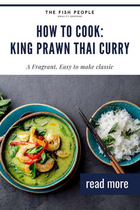 Indulge in the exquisite flavors of our King Prawn Thai Green Curry recipe! Made with succulent king prawns, aromatic Thai herbs, and creamy coconut milk, this dish is a harmonious blend of spice and freshness. Discover the perfect balance of flavours with our easy-to-follow recipe. Prepare this delightful Thai curry at home and transport your taste buds to the vibrant streets of Thailand. Perfect for a healthy, easy to make dinner. (Thai Food, Seafood Recipes, prawn recipe, Thai curry recipe) This Green Curry, Green Curry Fish, Thai Curry Recipe, Thai Green Curry Recipe, Fish People, Thai Curry Recipes, Curry Fish, Green Curry Recipes, Thai Green Curry Paste