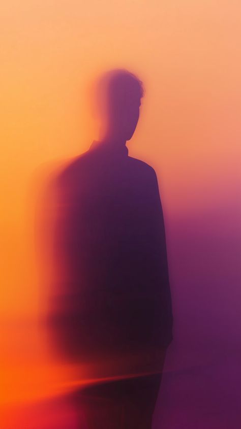 Mystic Gradient Silhouette - Vave BG Guy Silhouette, Silhouette Of A Person, Gradient Light, Person Photography, Purple Color Schemes, Black Figure, Romantic Colors, Gradient Background, Silhouette Art