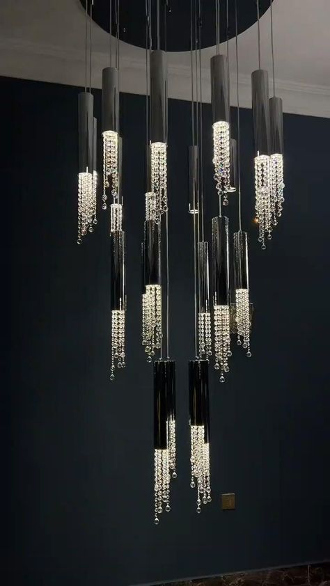 Luxury & Modern Chandelier Fanoos Designs For Your Living Room | Home Decorating Ideas Chandelier Design Modern, Interior Shop Display, Luxury Lighting Chandeliers, Wall Lamps Diy, Iron Rose, Modern Tv Cabinet, Dream Wedding Decorations, Hall Interior Design, Unique Chandeliers