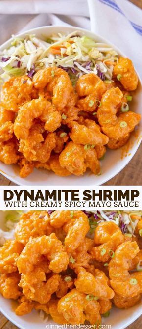 Dynamite Shrimp made with battered fried shrimp coated in a spicy mayo sauce is the PERFECT recipe to serve as an appetizer or the main course! Battered Fried Shrimp, Spicy Mayo Sauce, Dynamite Shrimp, Mayo Sauce, Shrimp Dinner, Shrimp Recipes For Dinner, Spicy Mayo, Shrimp Recipes Easy, Shrimp Dishes