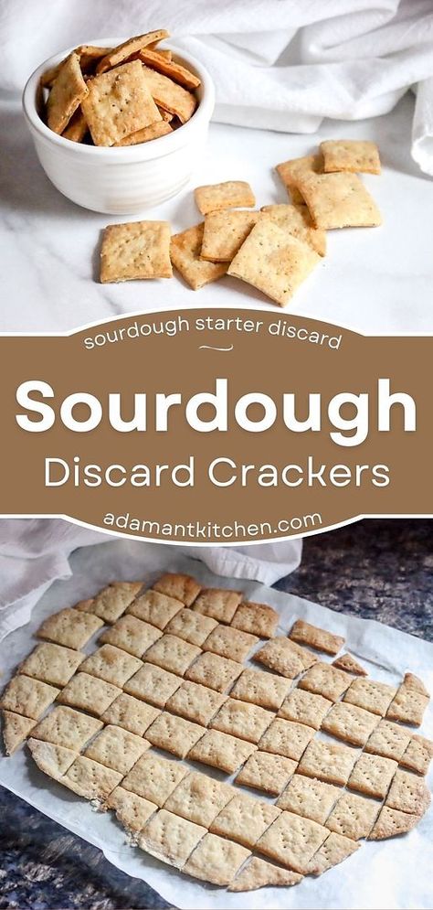 Don't let your sourdough discard go to waste! Turn it into delicious sourdough discard crackers with just a few simple ingredients. These crackers are the perfect addition to your sourdough starter discard recipes, offering a quick and healthy snack option. Find more easy sourdough recipes, healthy snacks, and quick snacks at adamantkitchen.com. Starter Discard Recipes, Sourdough Starter Discard Recipes, Easy Sourdough Recipes, Sourdough Discard Crackers, Discard Crackers, Cracker Flavors, Sourdough Starter Discard, Sourdough Crackers, Recipe Using Sourdough Starter