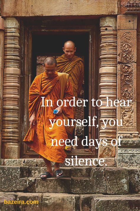 In order to hear yourself, you need days of silence. Pensive Quotes, Day Of Silence, Tell Me Something Good, Herbal Coffee, Eco Friendly Diy, Gautam Buddha, Constitution Day, Homemade Cleaning Solutions, Life Tips