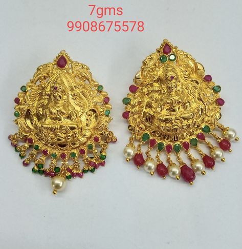 Lakshmi Devi Locket Gold Simple, Lakshmidevi Pendent, Laxmi Devi Lockets Gold, Lakshmi Devi Locket Gold, Lakshmi Devi Pendants Gold, Chand Bali Earrings Gold, Lakshmi Earrings, Cheap Gold Jewelry, Pretty Gold Necklaces