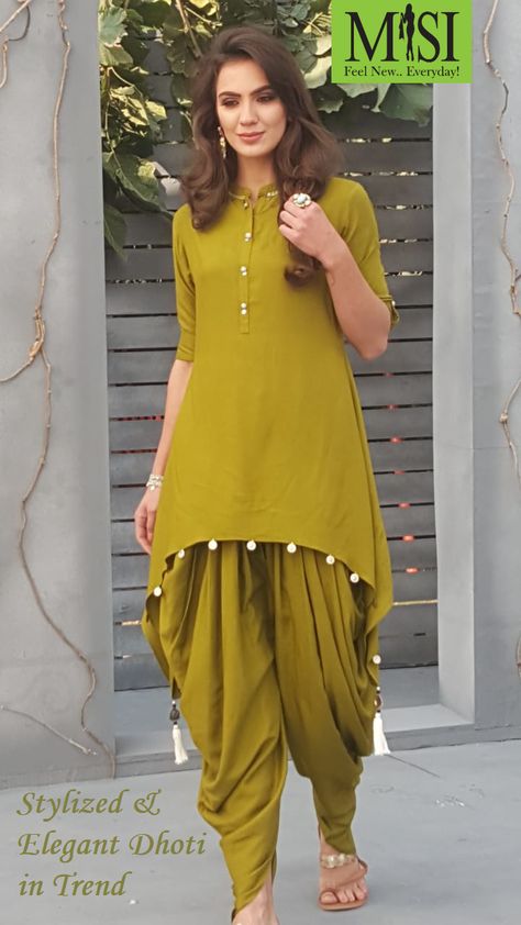 #Stylish & #Trendy #Dhoti Set for Modern Day #Women! #MISI #Redefined #Fashion #Style #SpringSummer #SS19 #Dresses #outfits #Modern #Kurtis #Contemporary Style Outfits Summer, Summer Vibes Aesthetic, Aesthetic Summer Outfits, Stylish Kurtis Design, Womens Pants Design, Latest Dress Design, Simple Kurta Designs, Simple Kurti Designs, Easy Dress