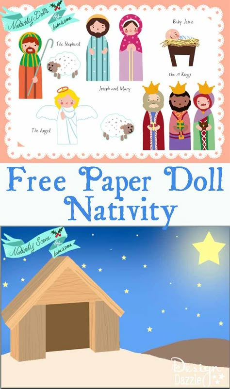 Free Paper Doll Nativity - Design Dazzle Paper Nativity, Doll Printables, Nativity Ideas, Class Crafts, Diy Nativity, Christ Centered Christmas, Advent Activities, Nativity Sets, Christmas Journal