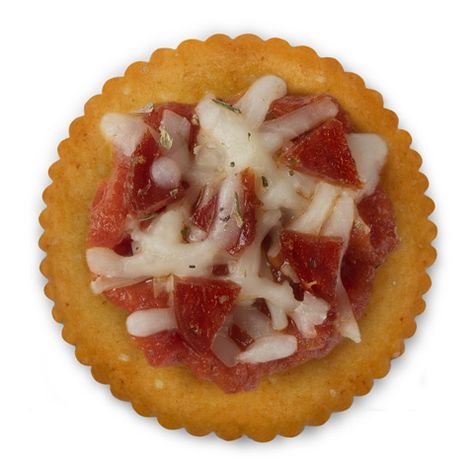 RITZ Personal Pizza Bites | Snackworks US Cracker Pizza, Party Food Snacks, Bite Size Snacks, Bite Size Food, Ritz Cracker, Personal Pizza, Party Snack Food, Pizza Bites, Ritz Crackers