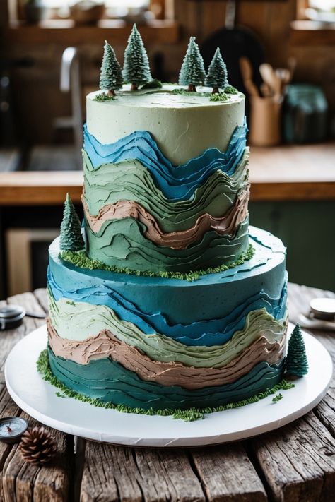 Explore these 20 creative cake ideas that transform baking into art. From elegant wedding designs to delightful birthday treats, this pin showcases unique inspiration for any occasion, using 1 image. Camp Wedding Cake, Earth Cake Ideas, Fantasy Cake Ideas, Nature Theme Cake, Creative Cakes Unique, Unique Cake Ideas, Themed Cake Ideas, Creative Cake Ideas, Nature Cake