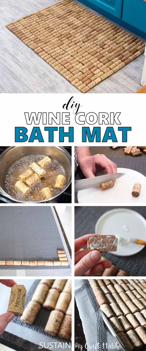 Cork Bath Mat, Diy Cork, Wine Cork Diy Crafts, Wine Cork Projects, Cork Crafts Diy, Wine Cork Diy, Wine Cork Art, Cork Projects, Perfect Bathroom