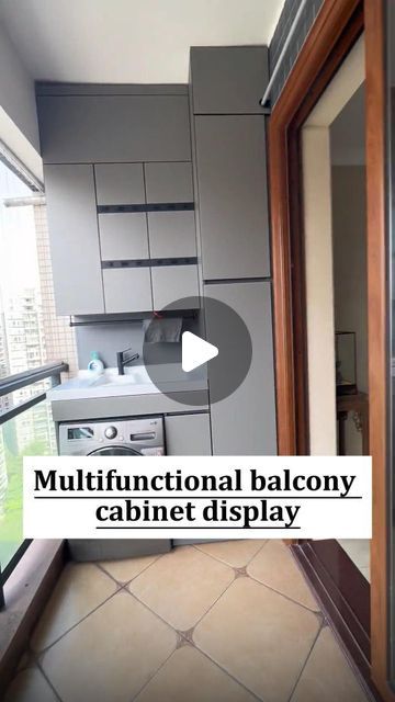 Balcony Cabinet Ideas, Balcony Storage Cabinet, Balcony Cabinet Storage, Kitchen On Balcony, Balcony Washing Machine Ideas, Washing Machine In Balcony, Balcony Storage Ideas Apartment, Washing Machine Cabinet Ideas, Balcony Kitchen Ideas